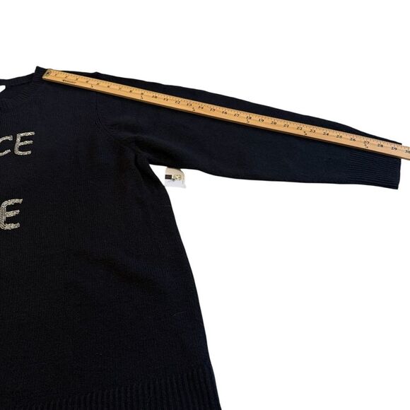 Terra & Sky Peace & Love Beaded Sweater Black Super Soft Cozy 4X (28W-30W) NWT - Picture 6 of 12